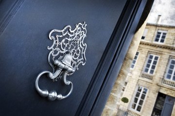 Close up of bronze knocker