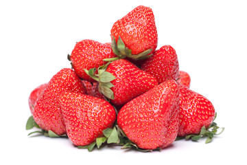 big handful of strawberries isolated