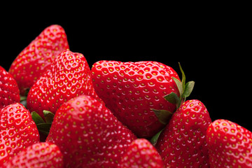 big handful of strawberries isolated