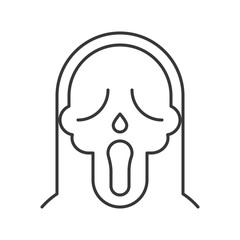 scary mask icon, halloween character, editable stroke