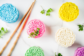 Chinese snowskin mooncakes