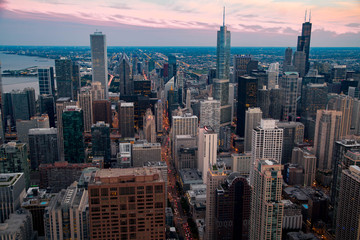 Downtown Chicago at Sunset 