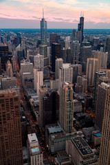 Naklejka premium Downtown Chicago at Golden Hour