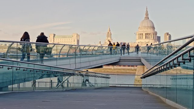 St Paul's, millenium bridge, sunset