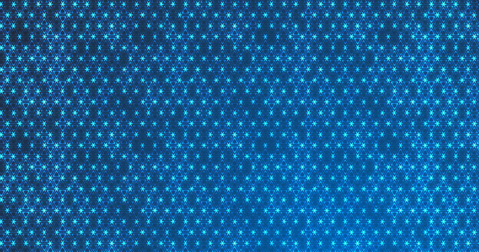 Abstract triangular particles blue background