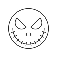 Obraz premium halloween face mask, outline icon editable stroke