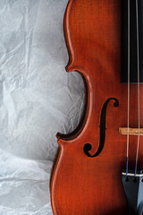 The half front side of violin,blurry light around