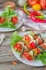 Organic grilled vegetable shish Kebab