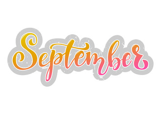September hand lettering design