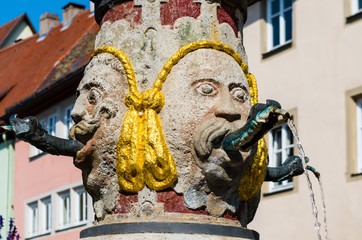 Close-Up of Angel Statue against Building in Rothenburg ob der Tauber, Germany