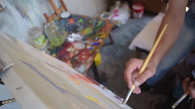 Atelier Painting Artist, Artist Painting Slow Motion