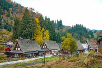 Autumn of Gokayama, a UNESCO World Heritage Site in Toyama, Japan. ユネスコ世界遺産五箇山の秋　日本富山県南砺市	相倉集落