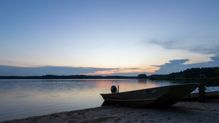 Beached Fishing Boat at sunset