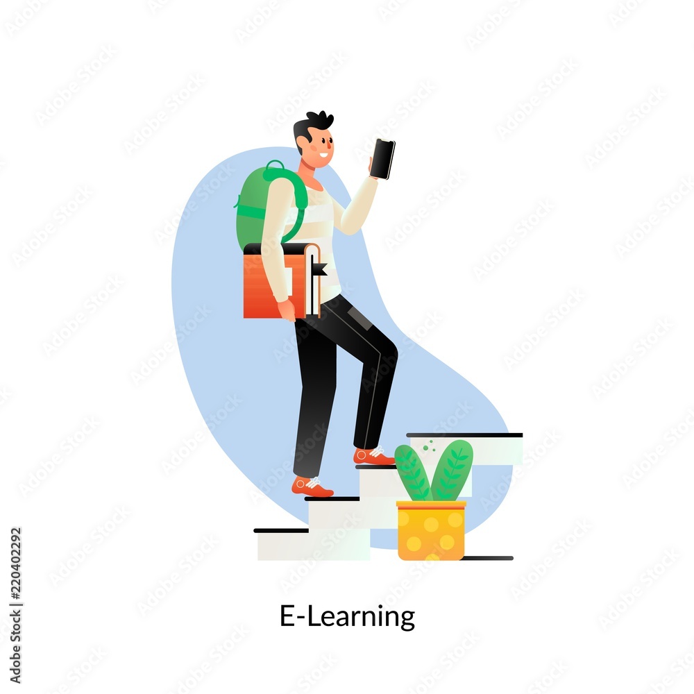 Poster e-learning education internet networking sharing concept.