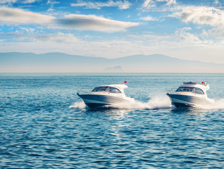 Entertaining cruise on a motor boat in the Bosporus Strait