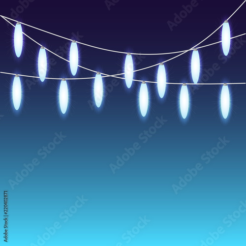 Glowing Christmas Lights Or Bright Party Vector Mock Up Glowing Christmas Lights Or Bright Party Vector Mock Up Template Set Of