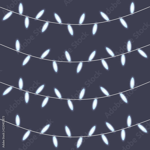 Glowing Christmas Lights Or Bright Party Vector Mock Up Glowing Christmas Lights Or Bright Party Vector Mock Up Template Set Of Overling String Garland Decorations