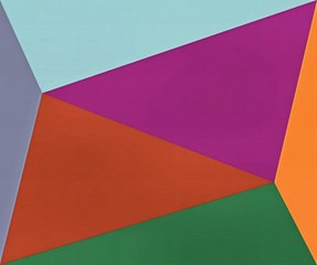 Polygonal drawing on canvas. Abstract geometric modern art. Triangles texture background.