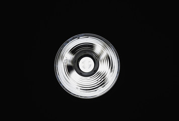 CFL Light Bulb in the Dark Ceiling background