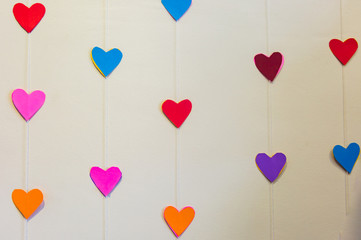 Colorful Heart Signs on White Background