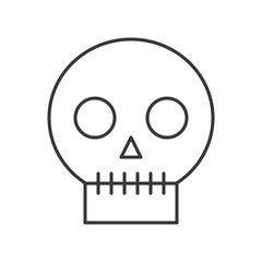 human skull, halloween icon character editable stroke