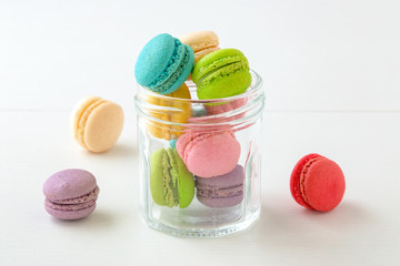 Macarons in glass bottle