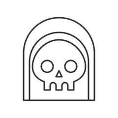 angel of death under black hood, halloween character editable stroke