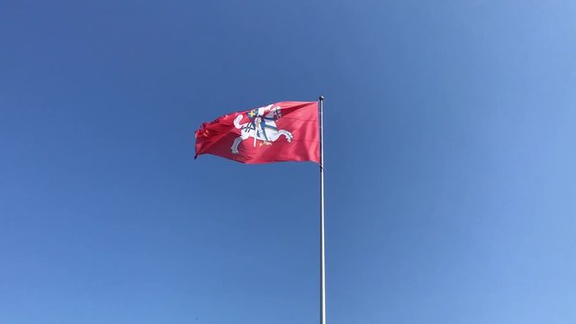 Lithuanian flag Vytis (60 fps slow-motion)