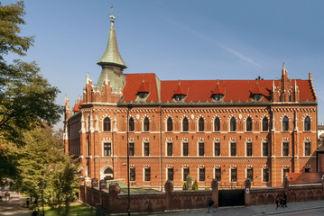 Fototapeta na wymiar View of the beautiful building of Seminary of Archdiocese of Cracow, Krakow, Poland