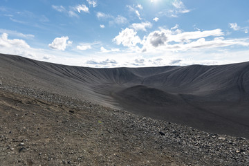 Hverfjall crater of Vulcano in Myvatn Iceland