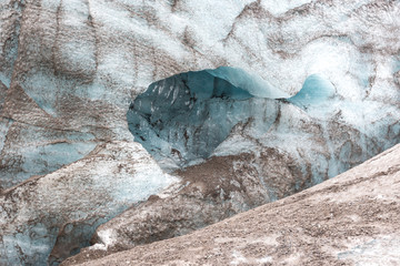 Svínafellsjökull outlet glacier of Vatnajökull in south east iceland, Svinafellsjökull, view during glacier tour