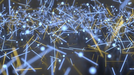 Abstract sphere and cylinders of background, 3d rendering