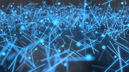 Abstract sphere and cylinders of background, 3d rendering