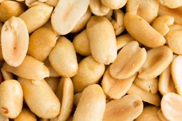 Close up detail of roasted cocktail peanuts
