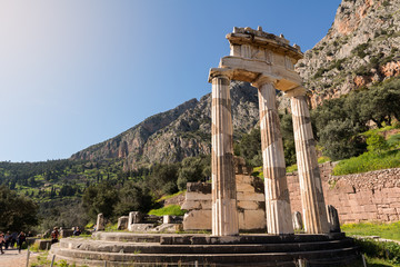 At Deplhi archeological site in Greece