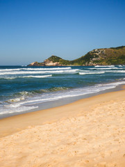 Fototapeta na wymiar A view of Praia Mole (Mole beach) in Florianopolis, Brazil