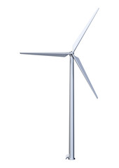 3D Rendering Wind Turbine on White