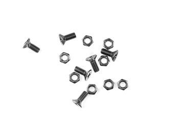 bolts and screws isolated on white background.