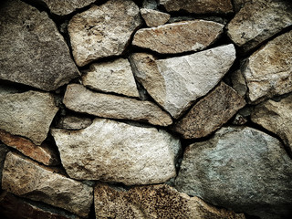 wall made of broken stones
