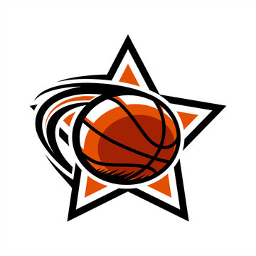 Basketball Swoosh Star Logo 07