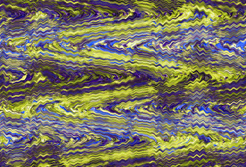Abstract colorful pattern with unique texture. Water and liquid theme. Hot Lava. Fantasy waves, bubbles and ripple. Atmosphere of magic and motion. Oil painting on canvas and digital technology.