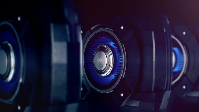 Video cards loopable video. Background for AI GPU computing, Deep Learning, or cryptocurrency mining.4K UHD FullHD.