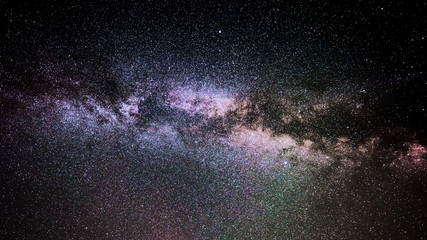 Milky way stacked, real colors, made in austrian upperaustria at night, stars and galaxies on the sky