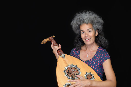 Female musician Oud instrument