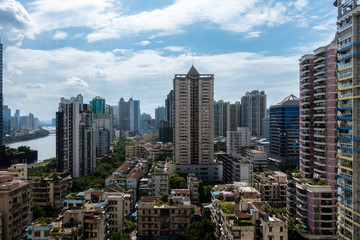 Fototapeta na wymiar Guangzhou City Center Urban Landscape Dense Buildings