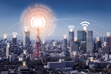 Smart city and wireless communication network.