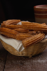 Churros fritos en manteca