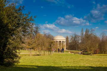 The  Grand Trianon garden  at the Versailles Palace in a freezing winter day just before spring