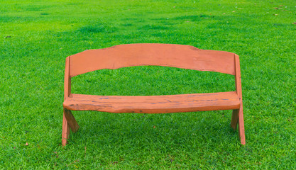 Wooden benches for relaxing in the park