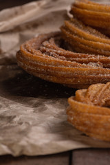 Churros fritos en manteca